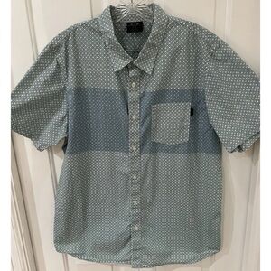 Oakley Button Up Shirt Mens Size Large Short Sleeve Cotton Teal